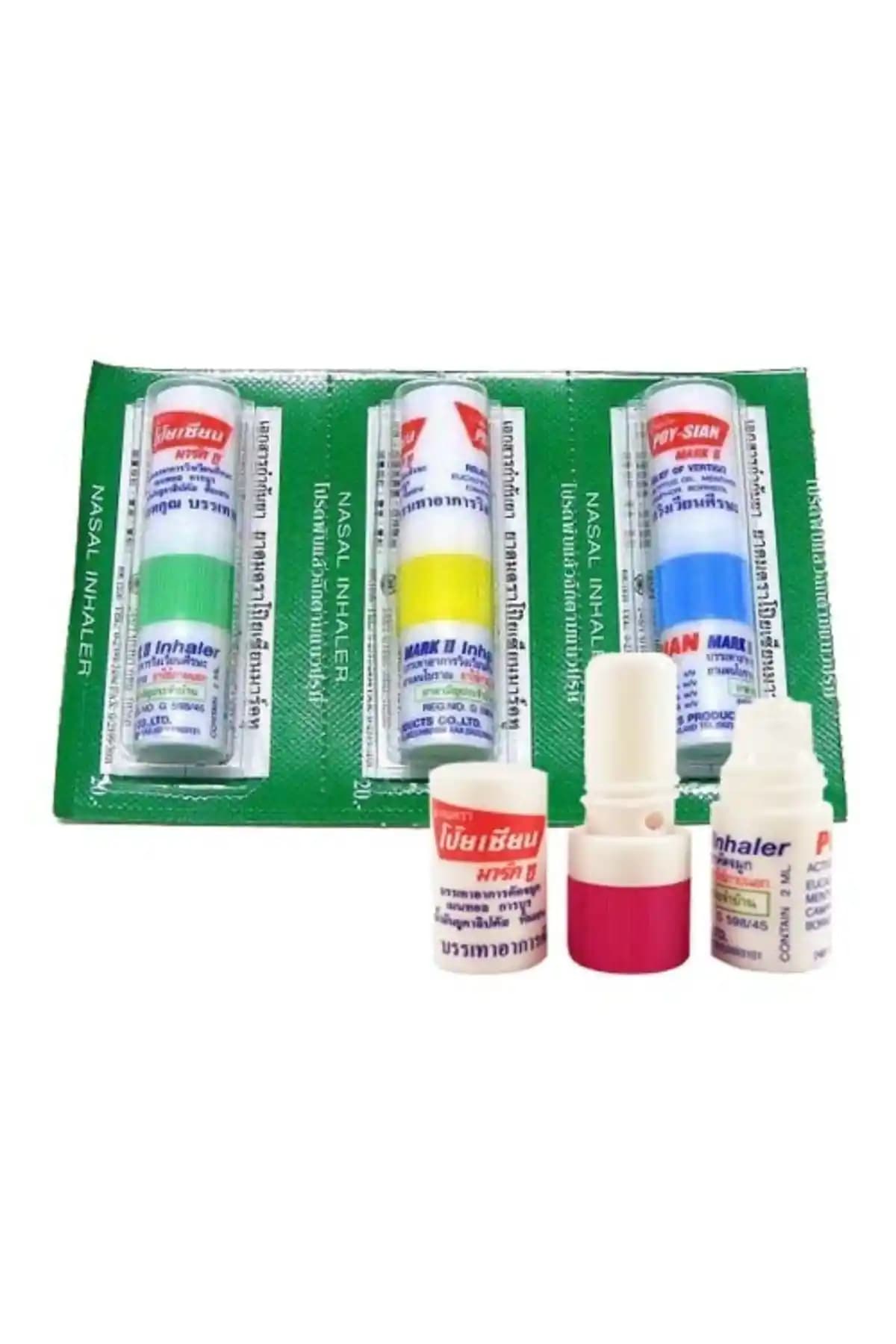 Poy Sian Aromaterapi: Rahatlatıcı Nane Aromalı Burun Tıkanıklığı ve Migren İçin Üçlü Paket