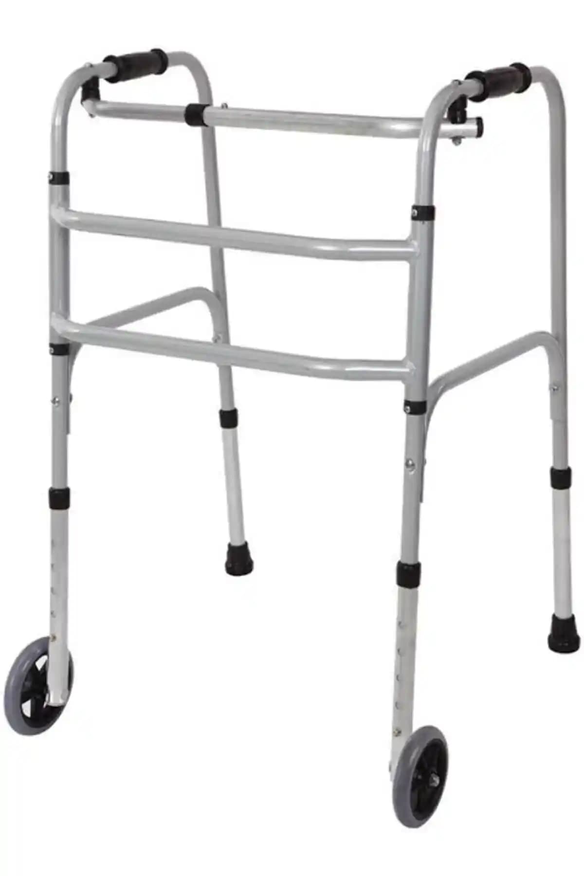 RHS Medikal Türkiye menşeli PVC tekerlekli yürüteç: katlanabilir direksiyon ve alüminyum ayak