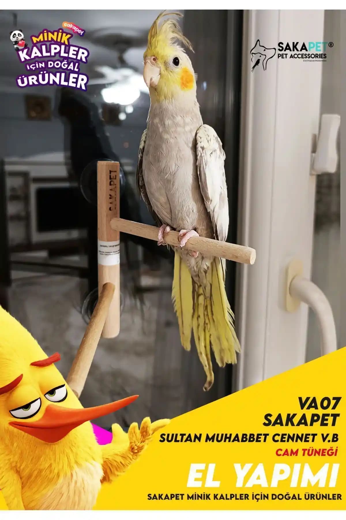 SAKAPET Çift Dal Vantuzlu Kuş Cam Tüneği: Cam Yüzeyine Güvenli Montaj ve Dinlenme