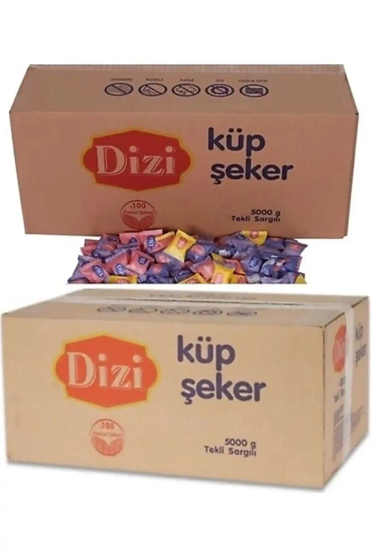 Tek Sargılı Küp Şekeri 5000 g × 2 Adet – Türkiye Menşeli Hijyenik Buharlı Üretim