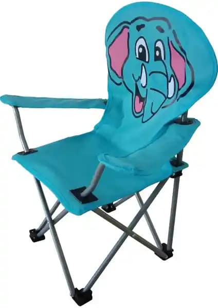 Uniqamping Çocuk Katlanır Kamp Sandalyesi – Fil Desenli, Ergonomik ve Taşınabilir