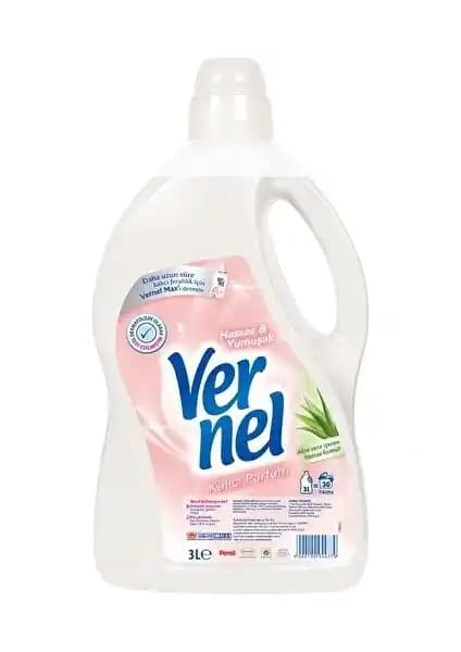 Vernel Hassas Çamaşır Yumuşatıcısı 3 L: Konsantre Formül, Aloe Vera ve Hassas Cilt