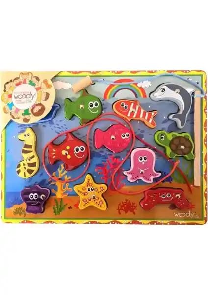 Woody Life Mıknatıslı Ahşap Balık Tutma Oyunu: Koordinasyon ve Doğal Malzeme Güvencesi