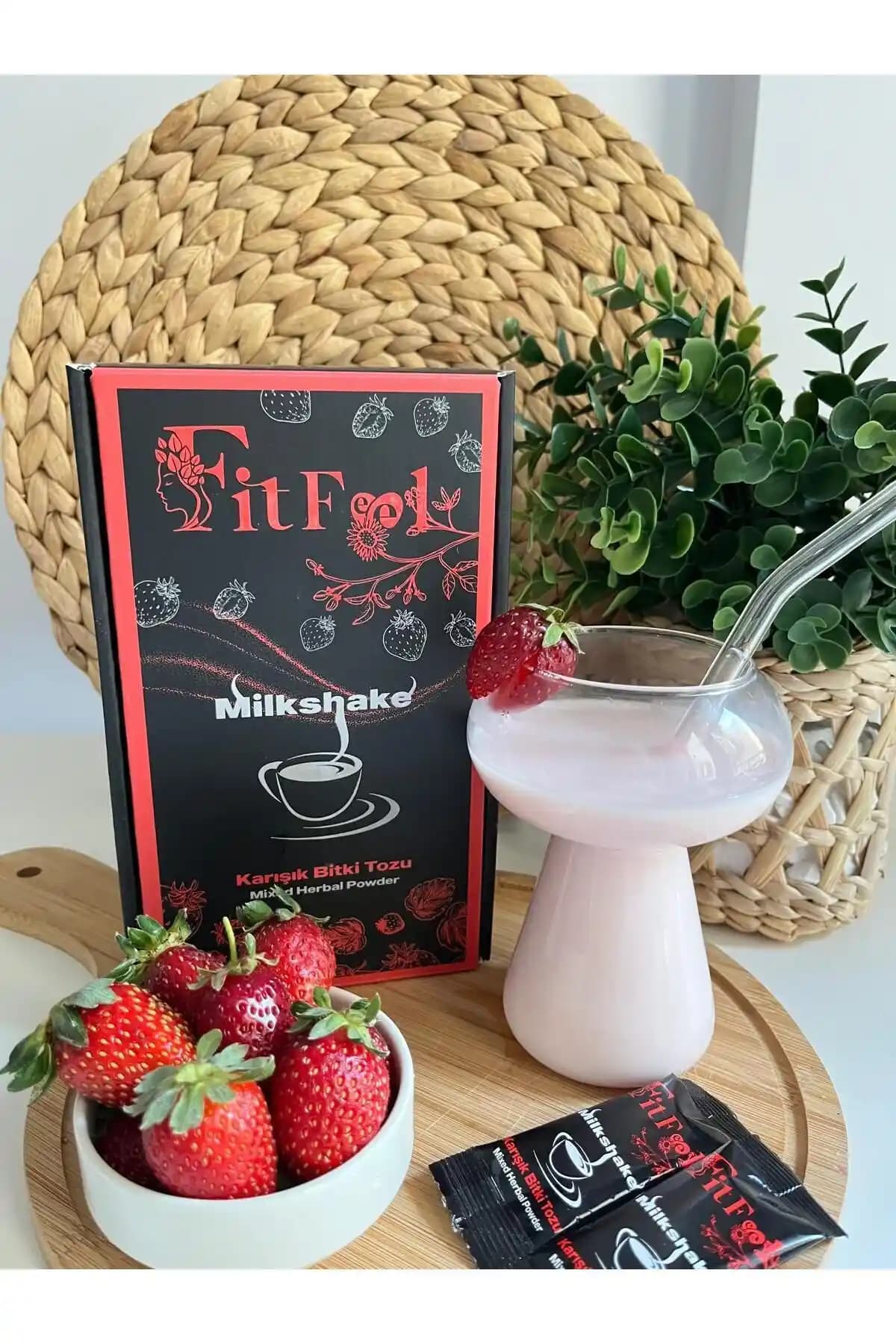 FİTFEEL Çilek Aromalı Milkshake İştah Açıcı ve Kilo Alımını Destekleyen Sağlıklı İçecek