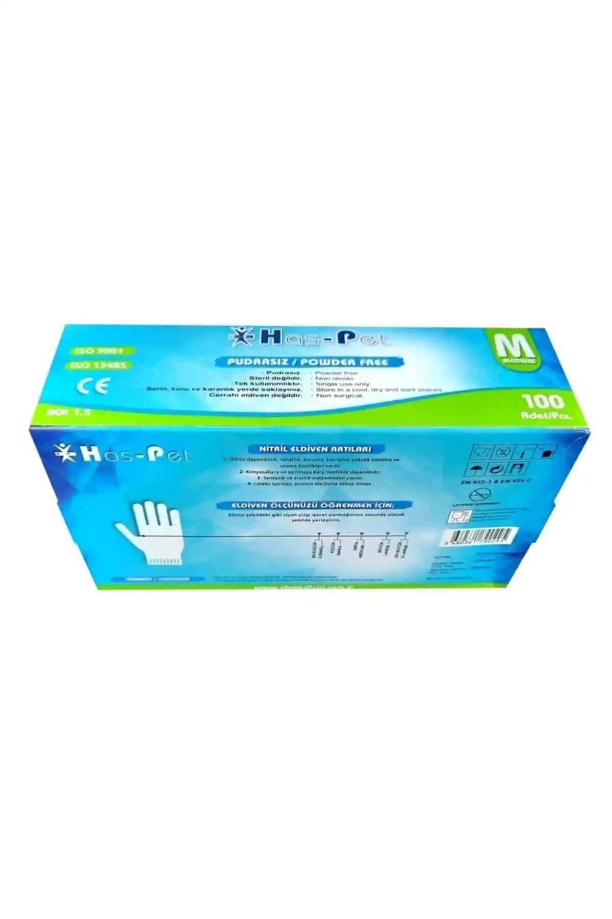 Has-Pet Mavi Nitril Pudrasız Muayene Eldivenleri: Dayanıklı ve Hijyenik Koruyucu Ekipman