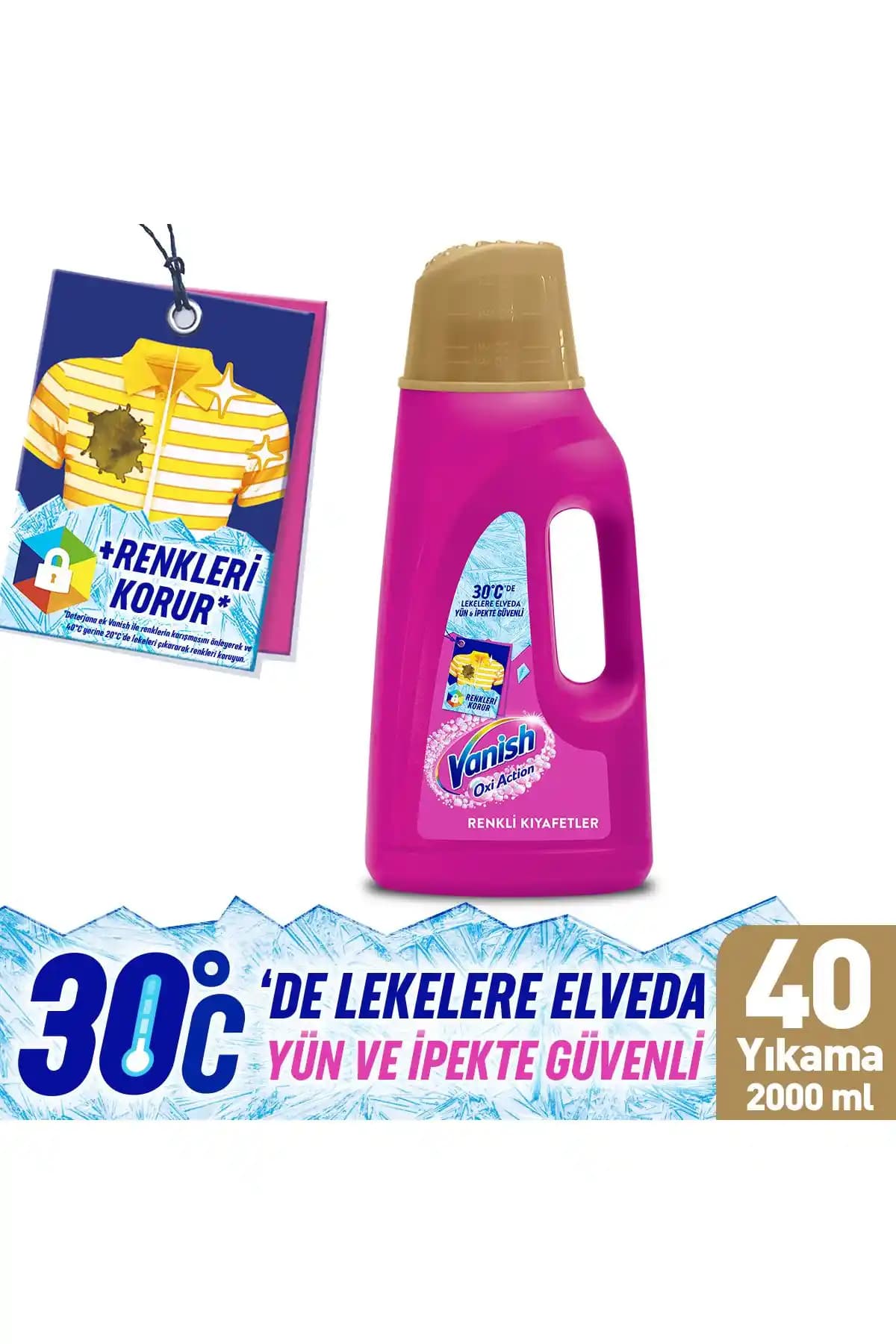 Vanish Kosla Multipower Renkli Çamaşırlar İçin 2000 ml Sıvı Leke Çıkarıcı Deterjan Güçlendirici