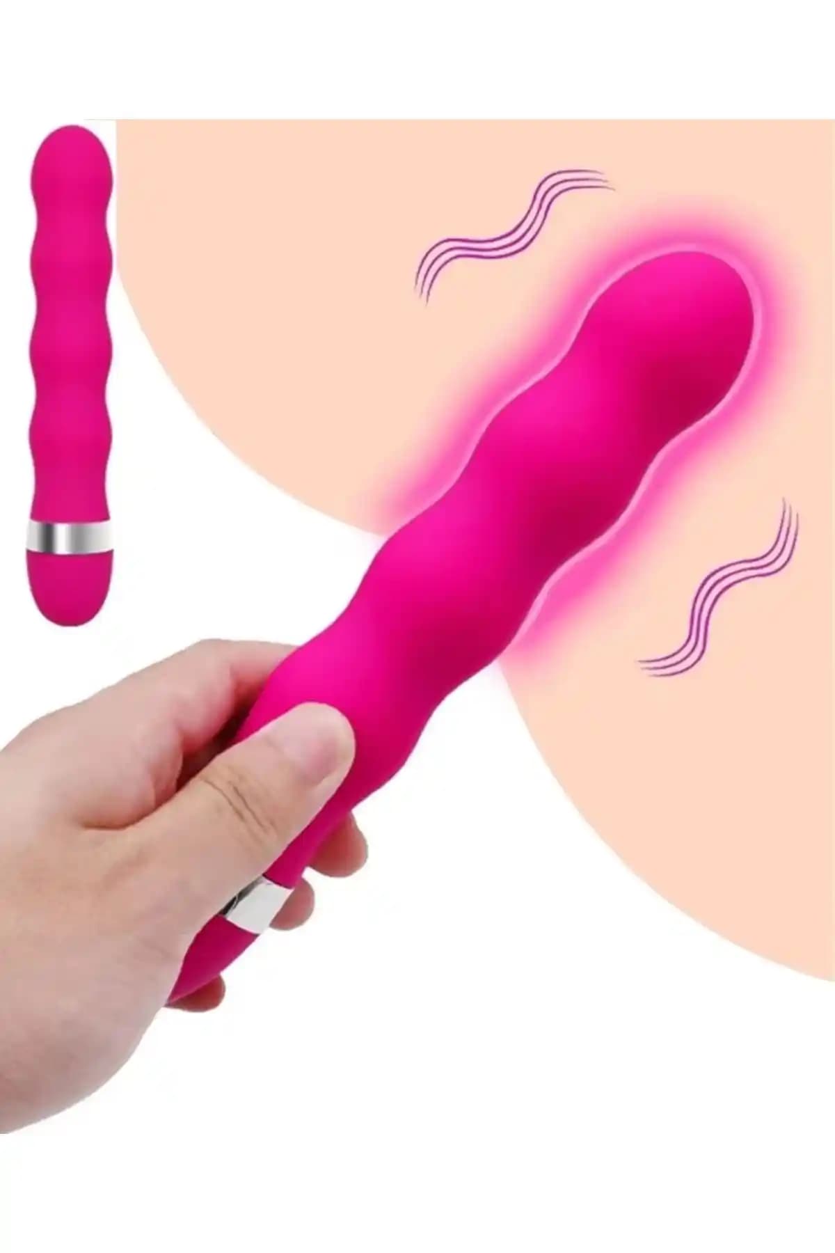 Lolita Shop Boğumlu 18,5 cm Uzunluğunda Güçlü Titreşimli Vajinal ve Klitoral Uyarıcı