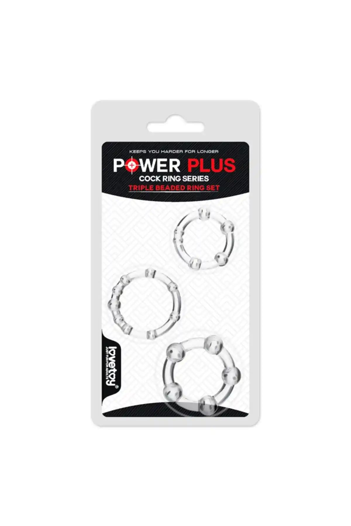 Lolita Shop Power Plus 3'lü Şeffaf Penis Halkası Güvenli ve Esnek Tasarım ile Kullanım Kolaylığı
