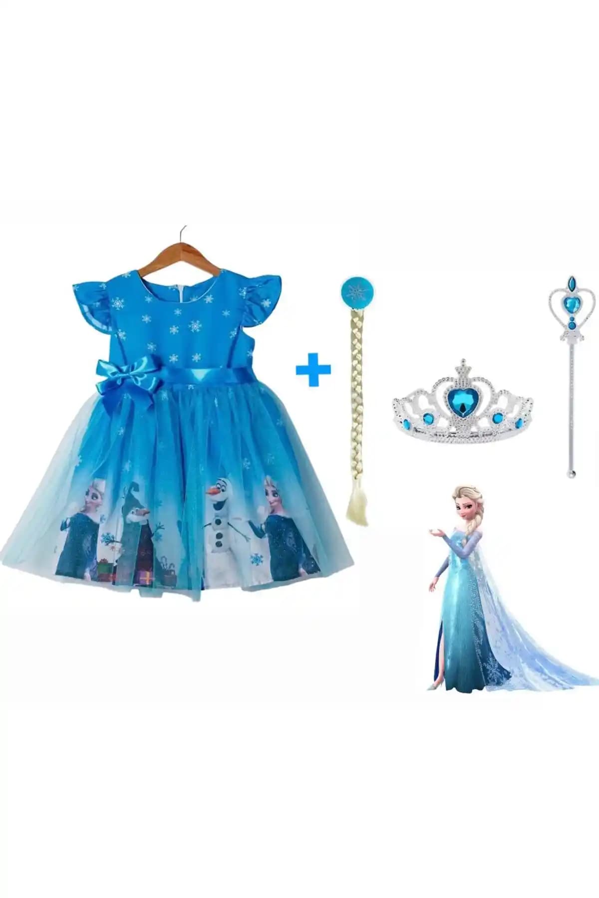 aden kids Elsa Prenses Kostümü: Kız Çocuklar İçin Rahat ve Şık Parti Elbisesi