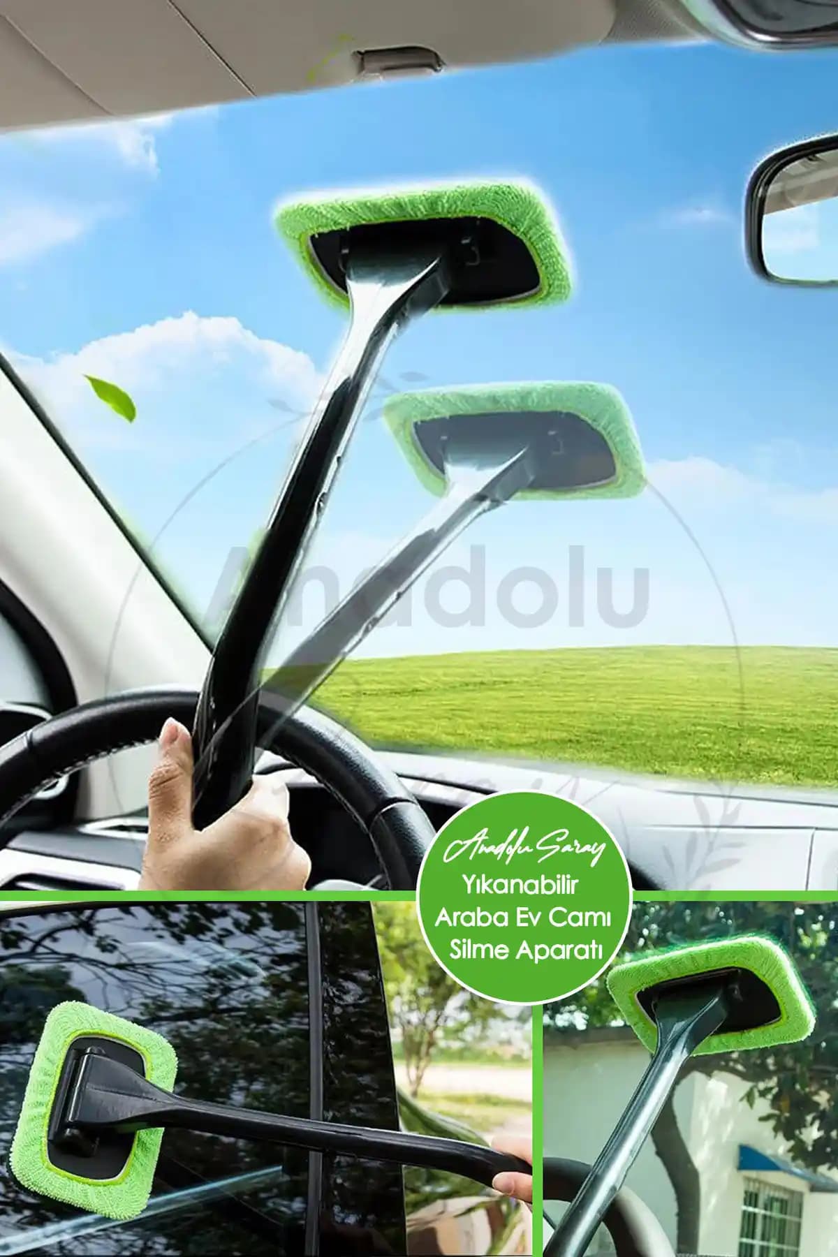 Anadolu Saray Yıkanabilir Araba ve Ev Camı Silme Aparatı ile Pratik Temizlik Çözümü