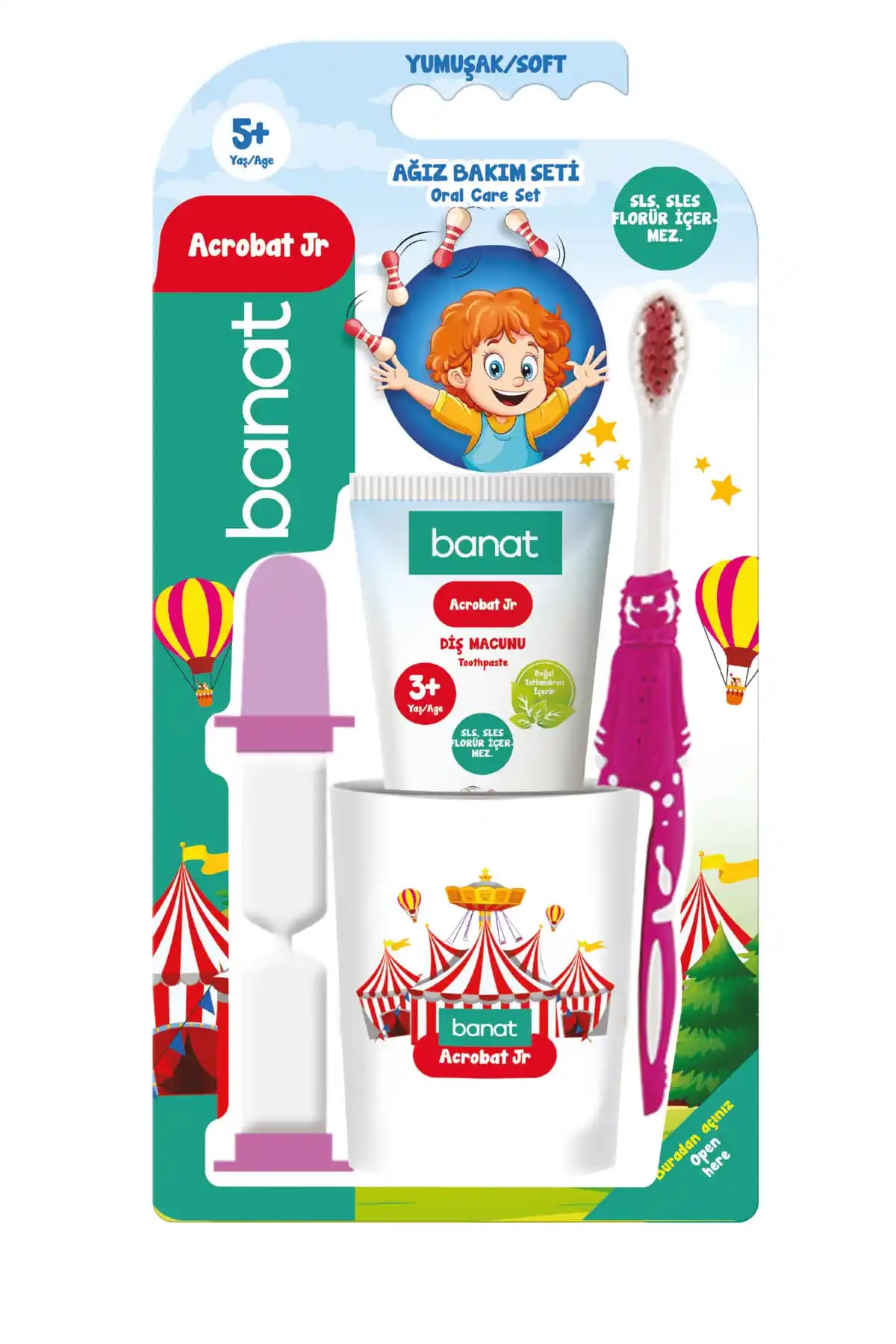 Banat Acrobat Jr. Çocuk Ağız Bakım Seti: Ödüllü Tasarım ve Güvenli Diş Bakımı
