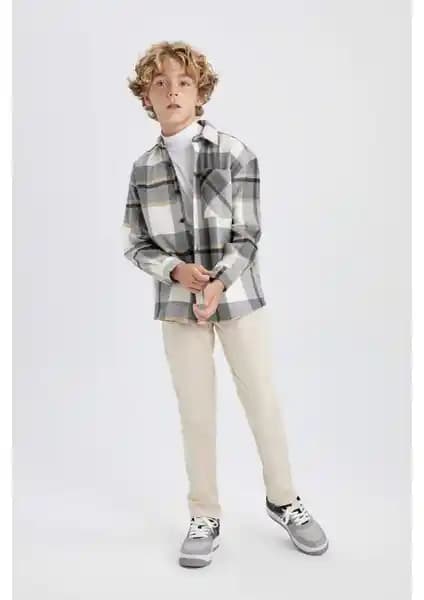 DeFacto Erkek Çocuk Esnek Belli Gabardin Okul Pantolonu Rahat ve Şık Tasarım