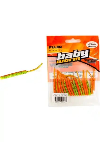 Fujin Baby Worm 5.2 cm LRF Sahte Silikon Yem: Dayanıklı, Kokulu ve Fosforlu Tasarım