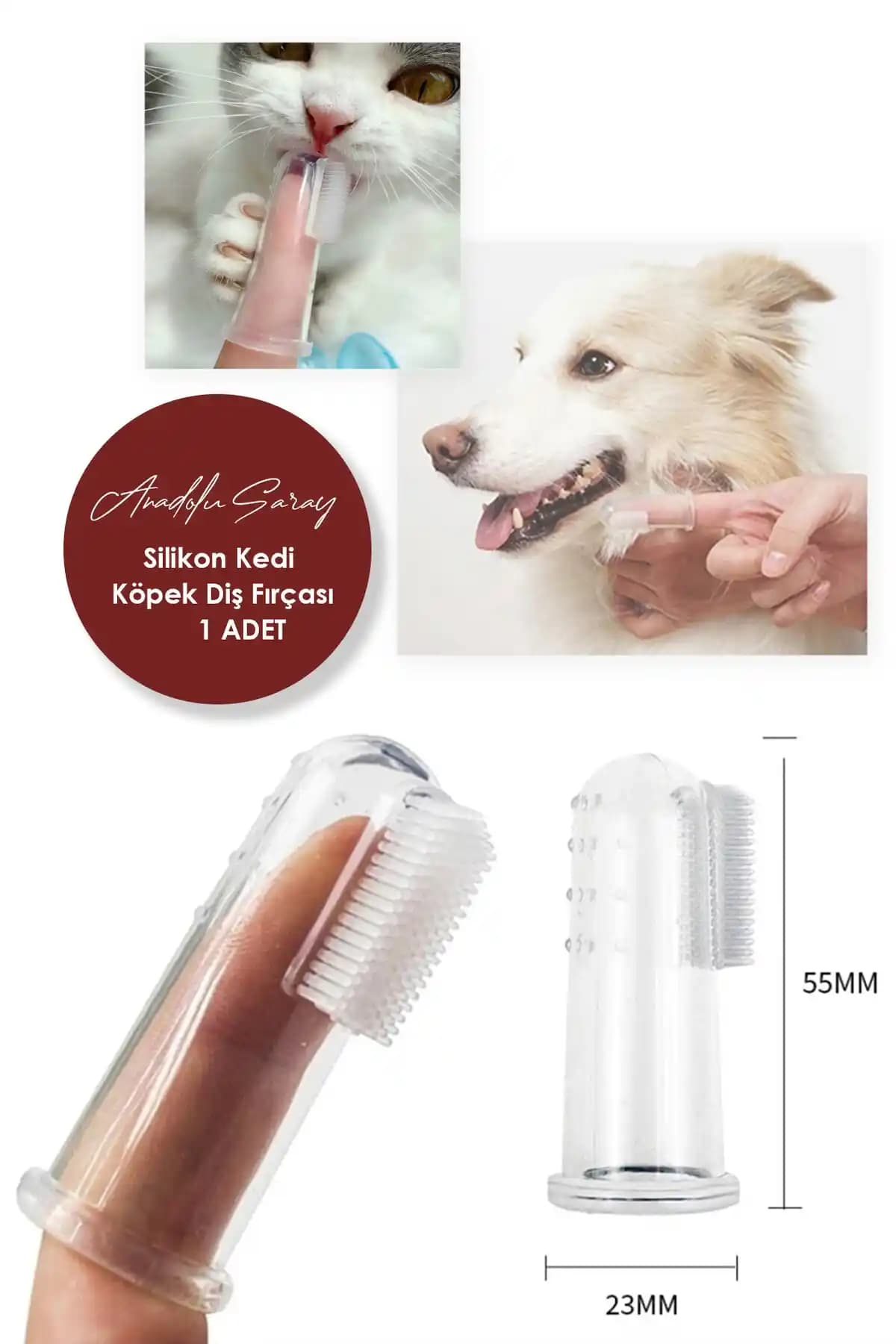 Genel Markalar Parmak Silikon Kedi ve Köpek Diş Fırçası ile Etkili Ağız Bakımı