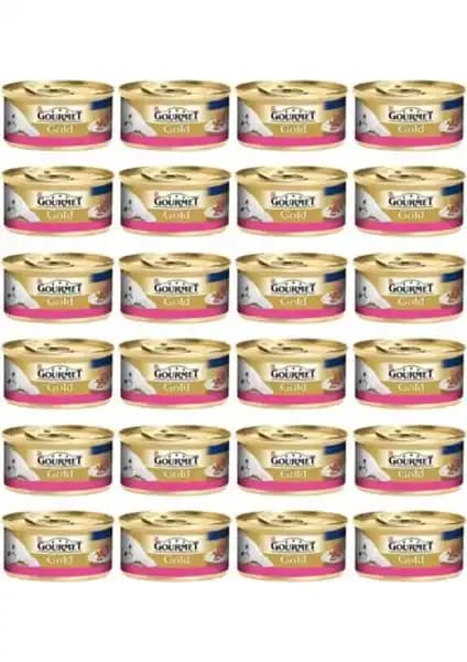 Gourmet Gold Kıyılmış Sığır Etli 85 gr 24'lü Paket: Yetişkin Kediler İçin Dengeli Mama