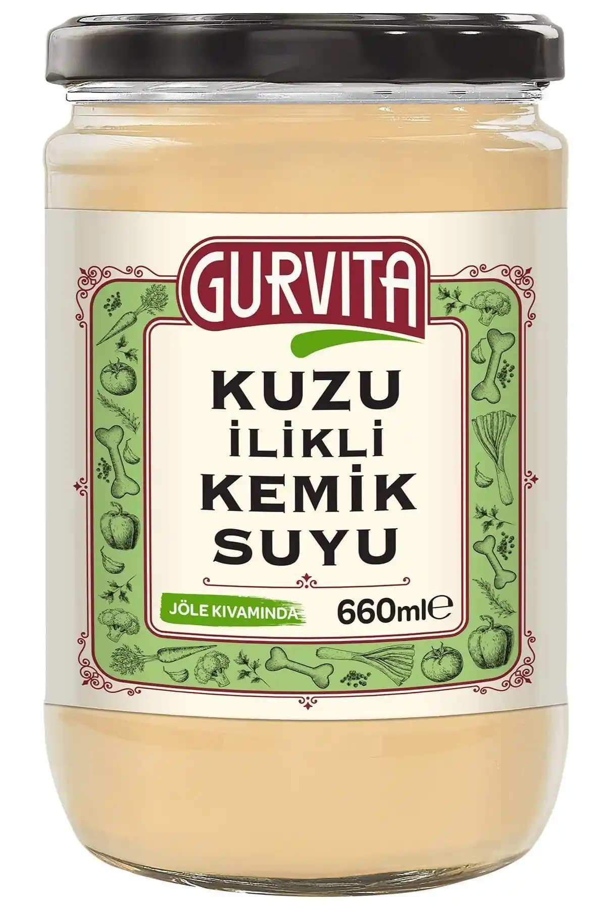 Gurvita Jöle Kıvamında Kuzu İlikli Kemik Suyu 660 ml ile Doğal Sağlık Desteği