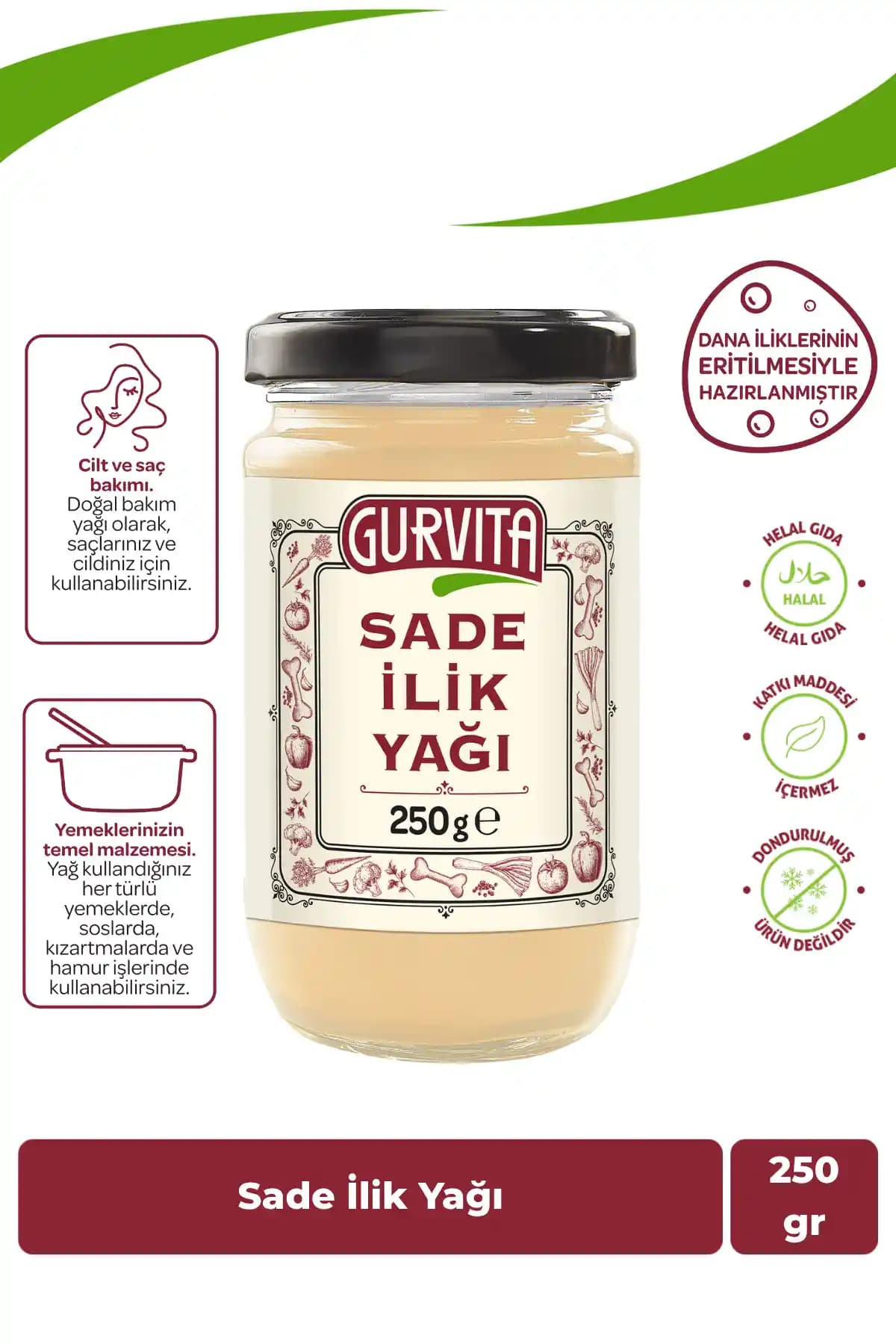 Gurvita Sade İlik Yağı 250 gr: Doğal Saç ve Cilt Bakımında Etkili Destek