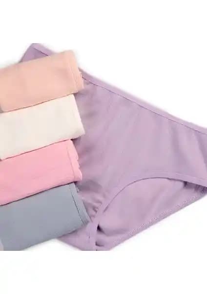 Happyfox Pamuklu Düz Genç Kız Çocuk Fitilli Slip Külot 5'li Set - Konforlu İç Giyim