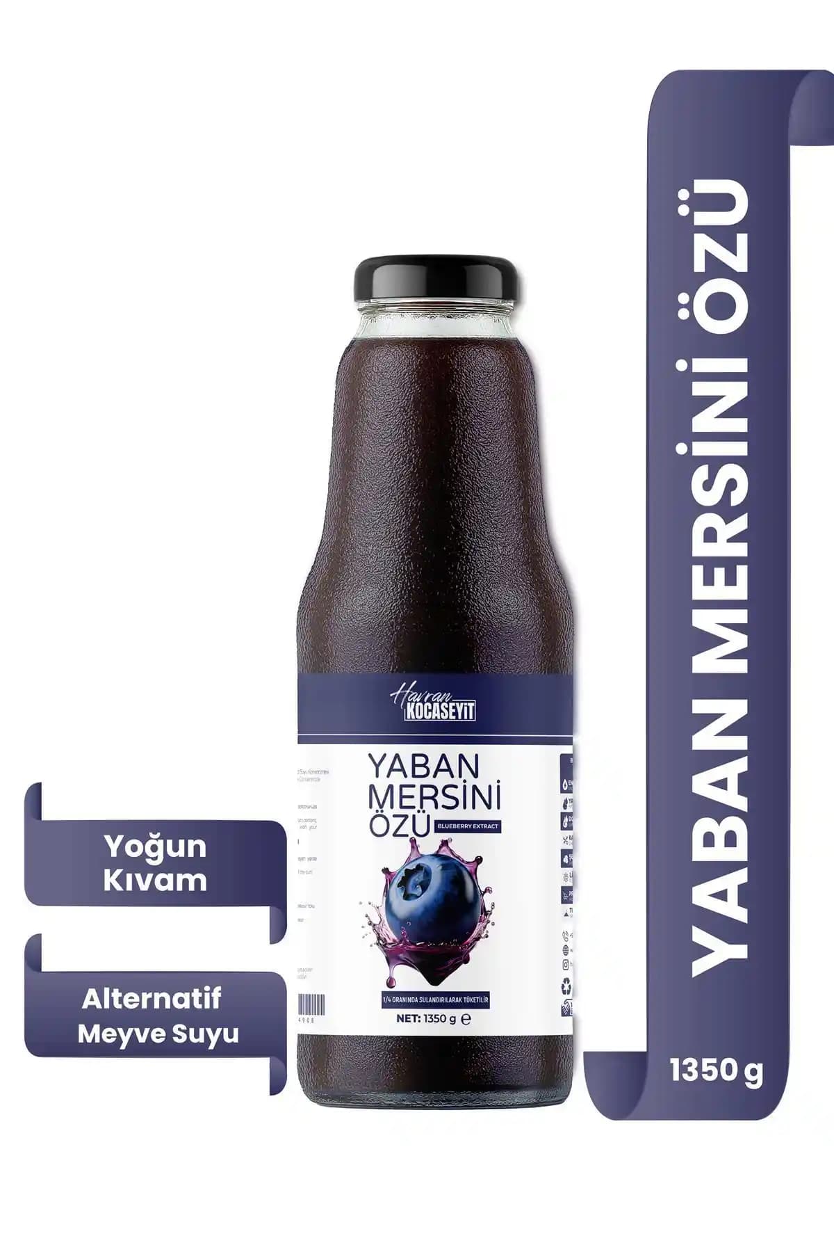 HAVRAN KOCASEYİT Tane Parçacıklı Yaban Mersini Özü 1350 g - Doğal ve Besleyici Meyve Özü