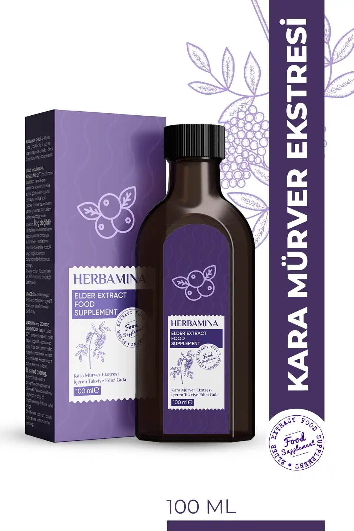 Herbamina Karamürver Ekstresi İçeren Şurup 100 ml ile Bağışıklık ve Cilt Sağlığınızı Destekleyin