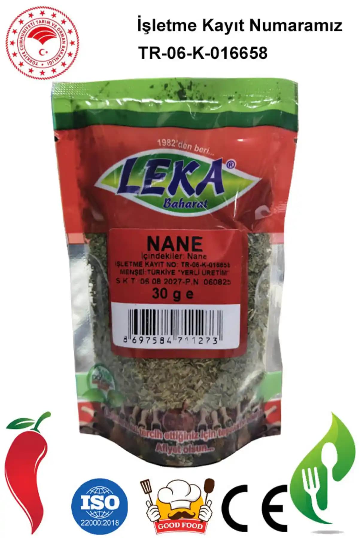 Leka Baharat Nane 30 g: Katkısız, Yoğun Aromalı Doğal Yemeklik ve Çaylık Nane