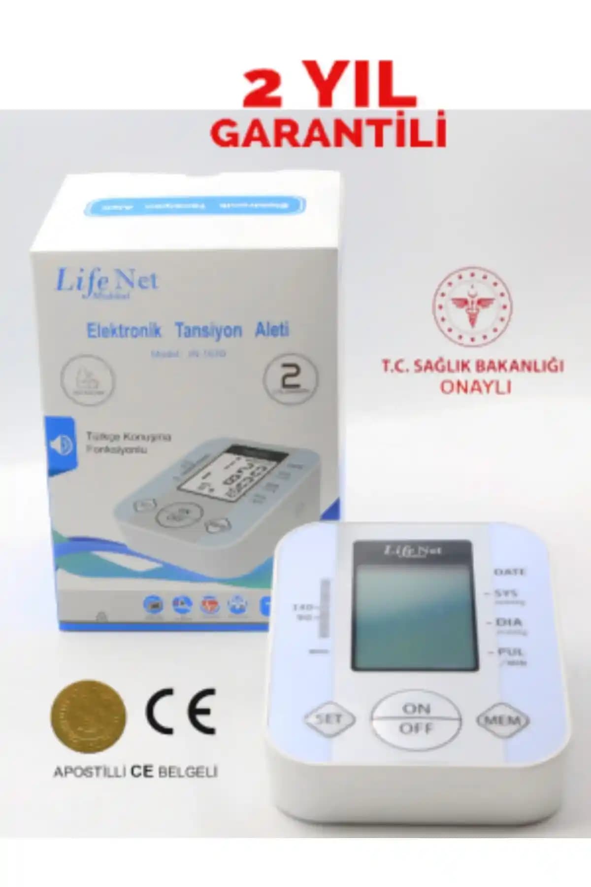 Lifenet Pilli Hafızalı Türkçe Konuşan Koldan Ölçer Elektronik Tansiyon Aleti Jn-163d Özellikleri