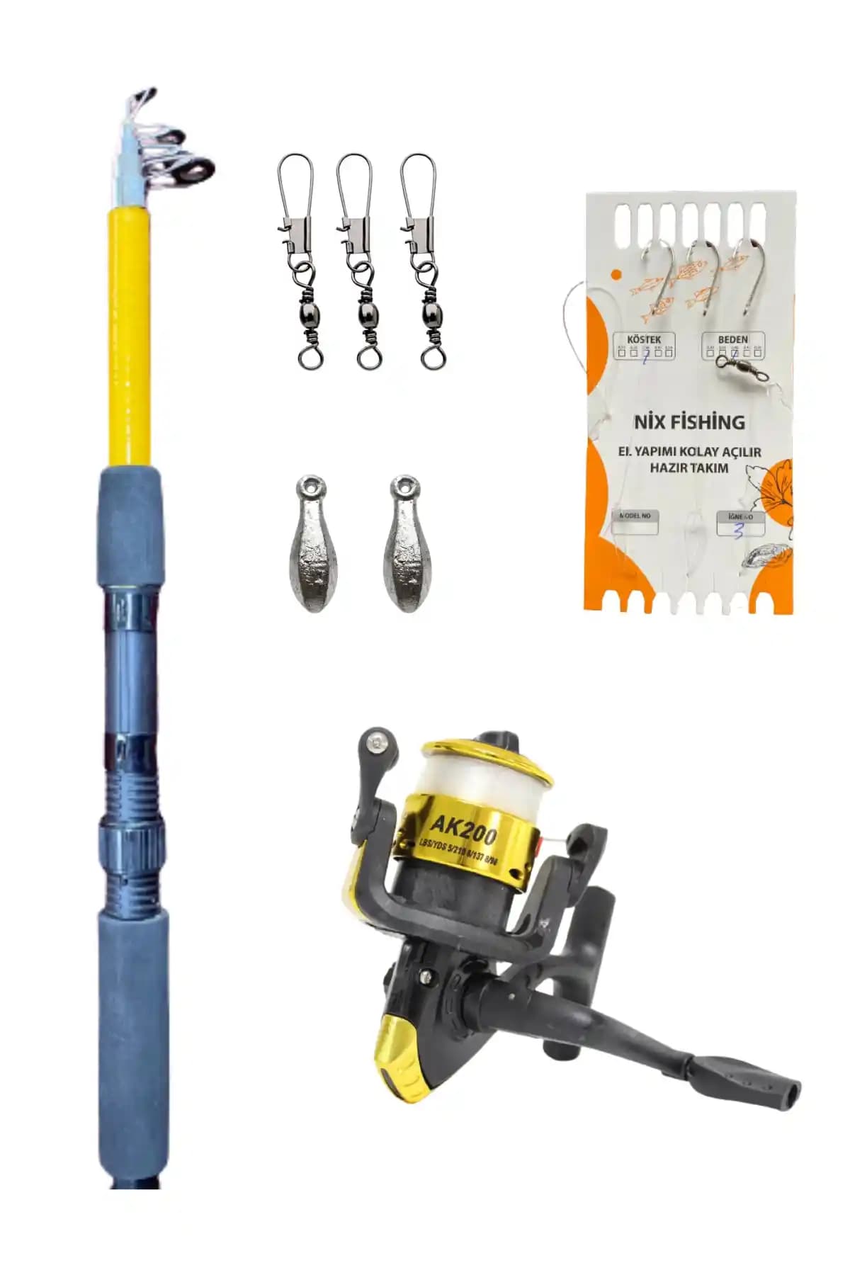 Nilüfer Av 150 cm Kaçırmış Makina Olta Seti ile Hobi ve Kıyı Balıkçılığı İçin Tam Donanım