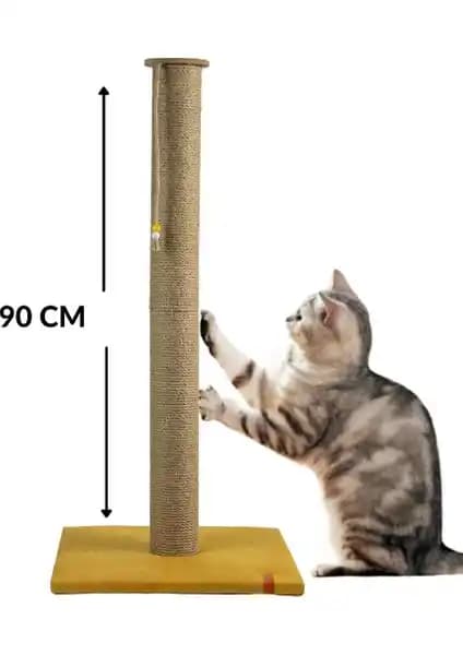 Pugalo 90 cm Catnipli Büyük Kedi Tırmalama Tahtası Sağlam ve Konforlu Tasarım