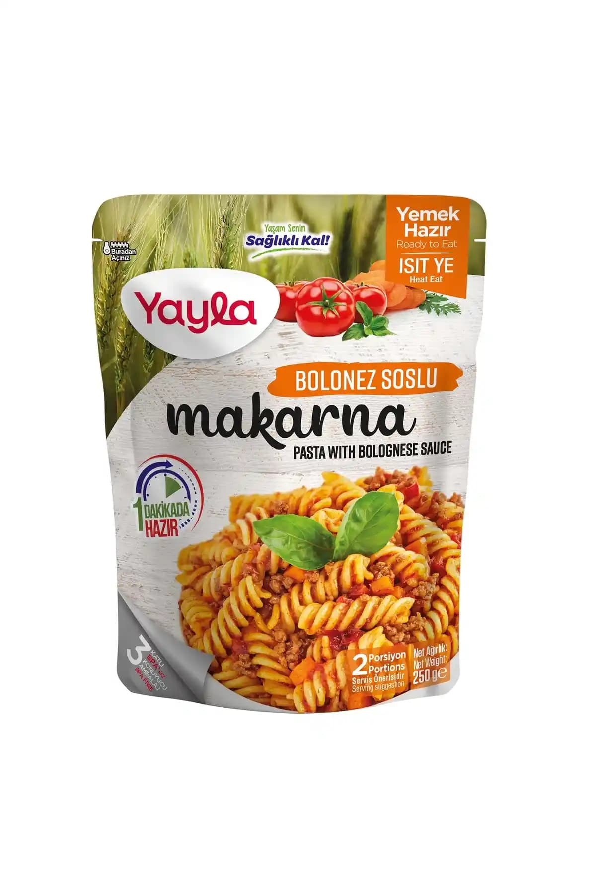 Yayla Yemek Hazır Bolonez Soslu Makarna 250 Gr: Pratik ve Lezzetli Öğün Seçeneği
