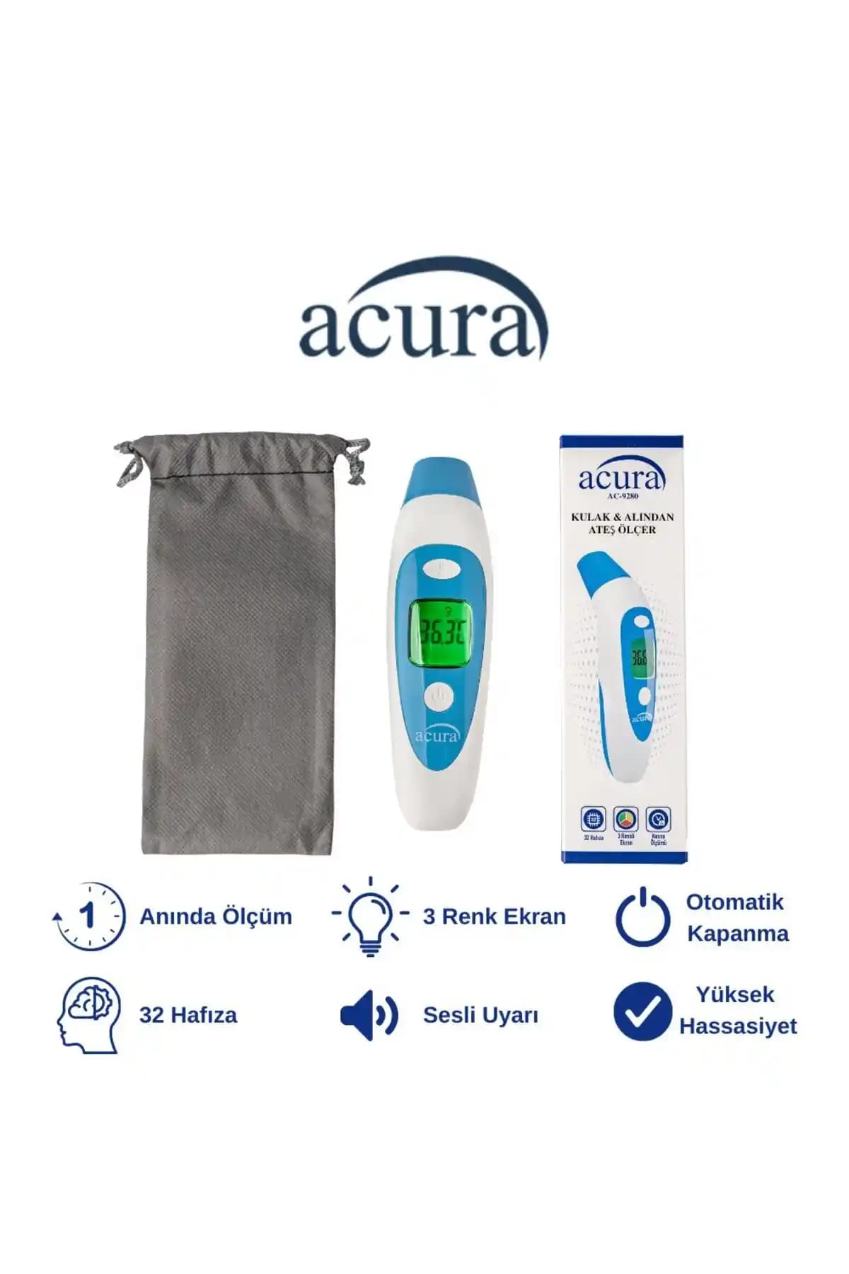 Acura AC-9280 Kulaktan ve Alından Ateş Ölçer: Güvenilir ve Çok Fonksiyonlu Sağlık Cihazı