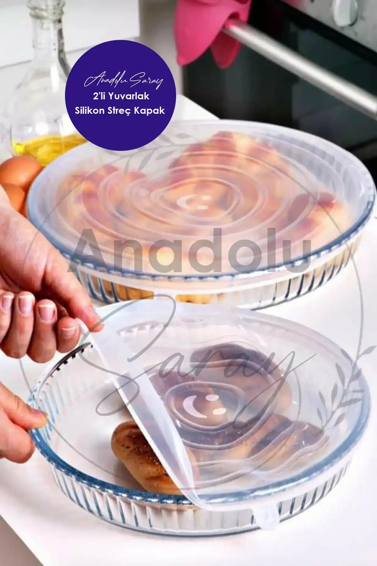 Anadolu Saray Pratik Silikon Yuvarlak Borcam Kapağı Seti ile Mutfakta Kolaylık ve Tazelik