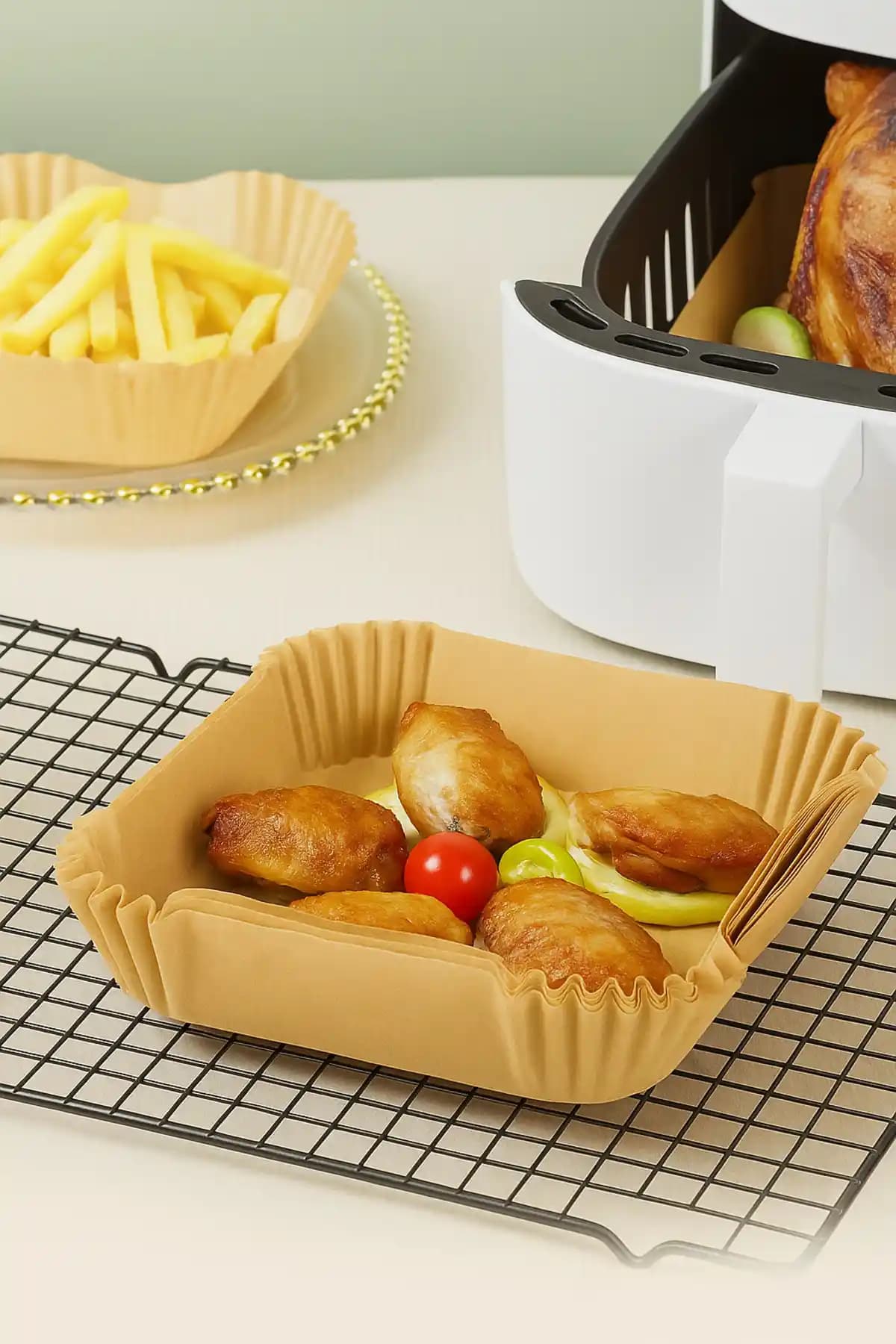BEYZANA Airfryer Pişirme Kağıdı ve Hava Fritözü Kullanımını Kolaylaştıran Yenilikçi Çözüm
