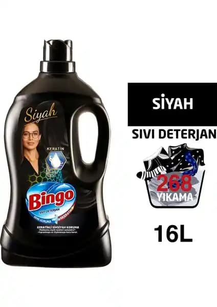 Bingo Siyah Sıvı Bakım Çamaşır Deterjanı 4 Litre 4'lü Set ile Renkleri Koruyun ve Uzun Süre Parlak Kalın