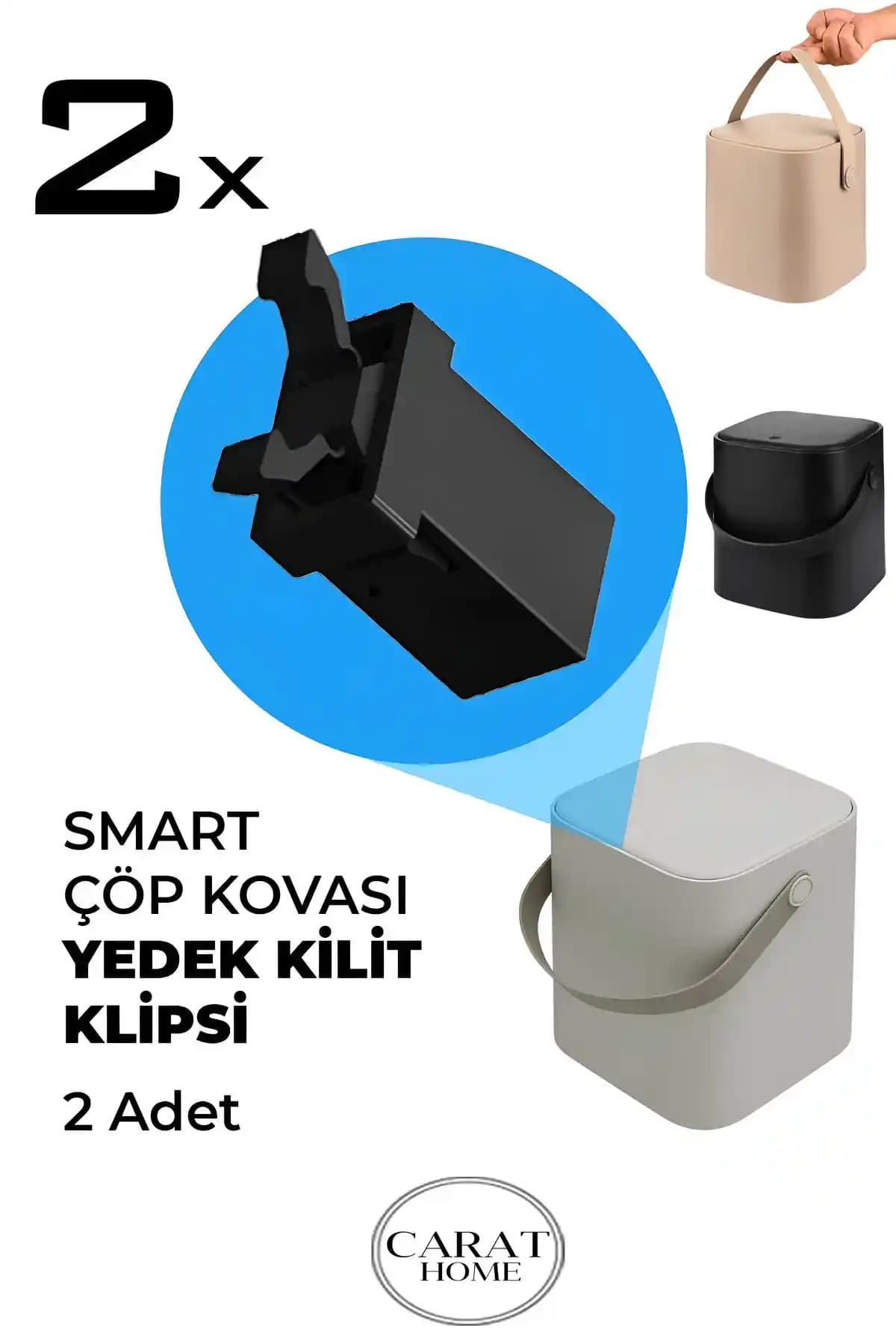Carat Home Smart Çöp Kovası Yedek Kilit Klipsi: Dayanıklı ve Güvenli Kullanım İçin Uygun