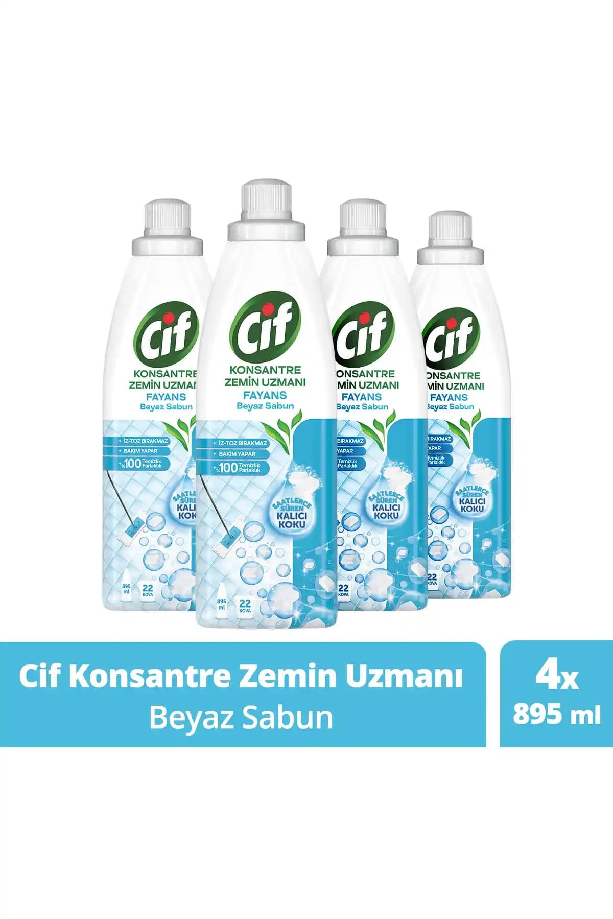 Cif Konsantre Zemin Uzmanı Fayans Beyaz Sabun Temizlik ve Parlaklık Sağlayan Ürün