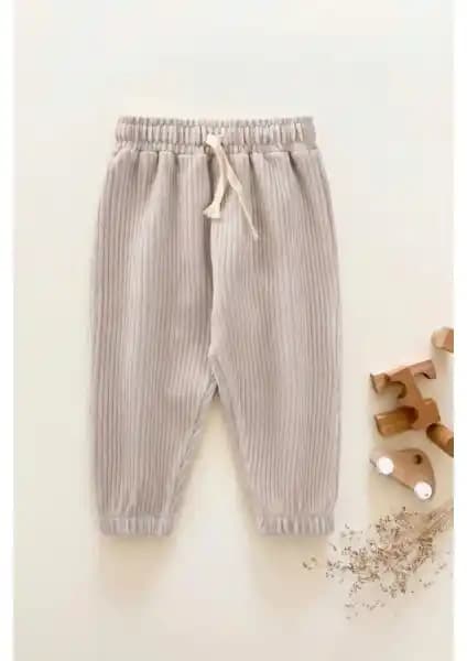 Cigit Fitilli Kadife Jogger Pantolon 1-10 Yaş Çocuklar İçin Konfor ve Şıklık Sunar