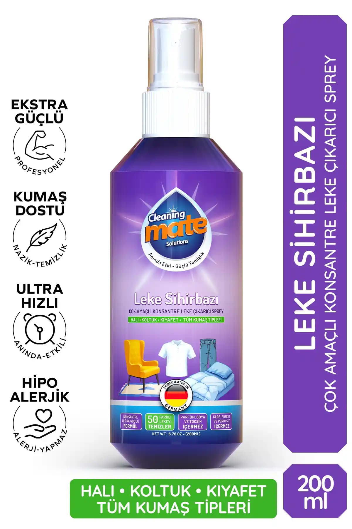 Cleaning Mate Solutions Leke Sihirbazı: Güçlü ve Güvenli Leke Temizleme Çözümü Türkiye