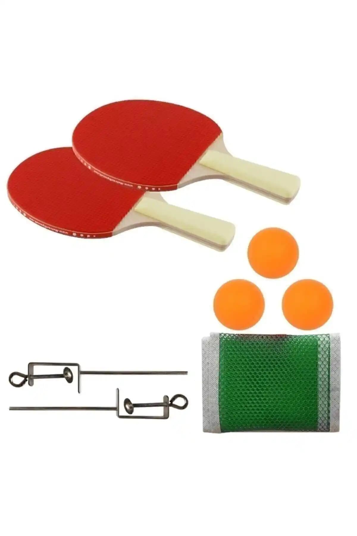 Çocuklar İçin Güvenli ve Dayanıklı Ahşap Masa Tenisi Seti 2'li Paket