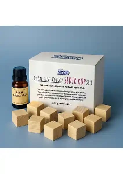 Doğal Güve Kovucu Sedir Küpler ve Sedi Ağacı Yağı Seti Ev ve Dolap Koruma