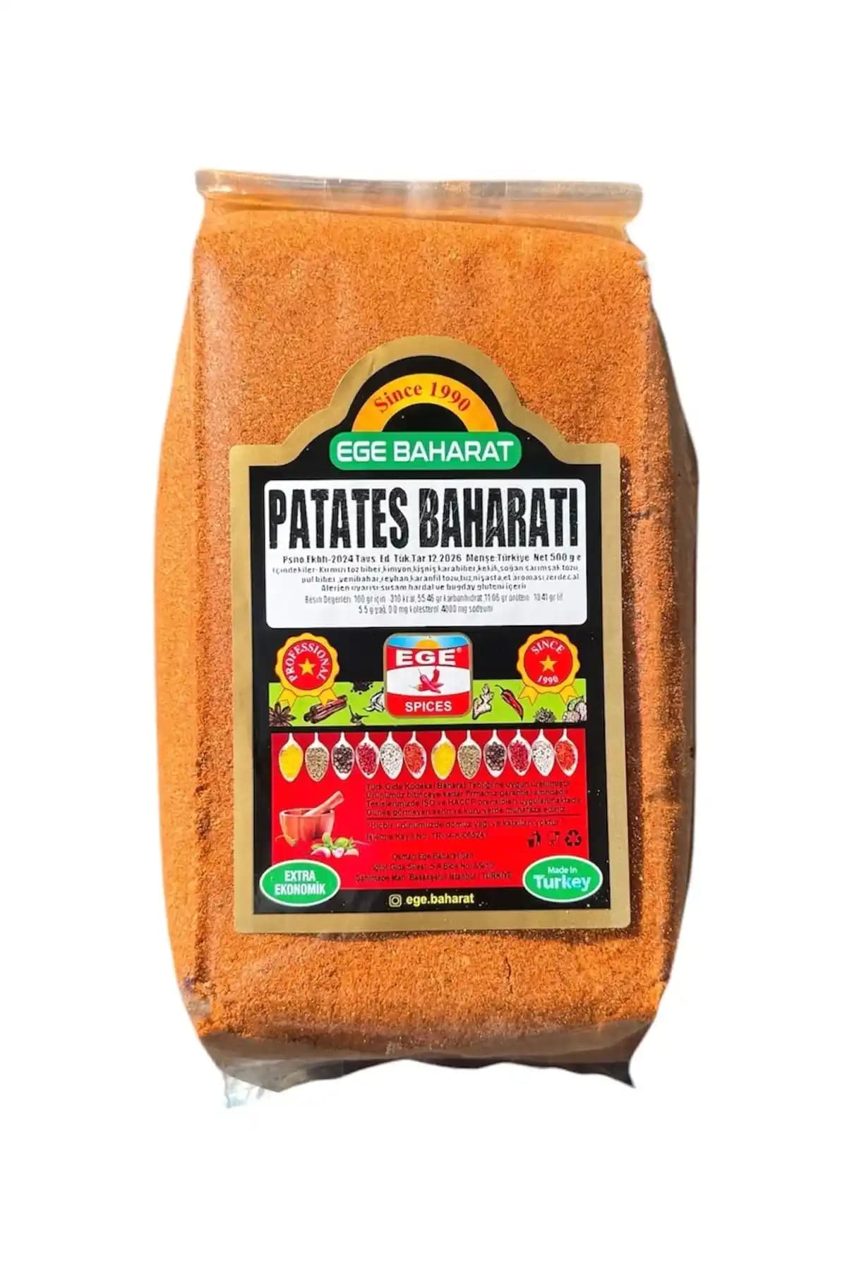 Ege Baharat Patates Baharatı 250g: Doğal ve Lezzetli Mutfak Baharatı Çeşidi