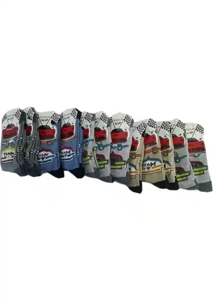 Ertuğ Erkek Çocuk Çorap 12'li Paket Asorti Kaliteli ve Konforlu Günlük Kullanım İçin