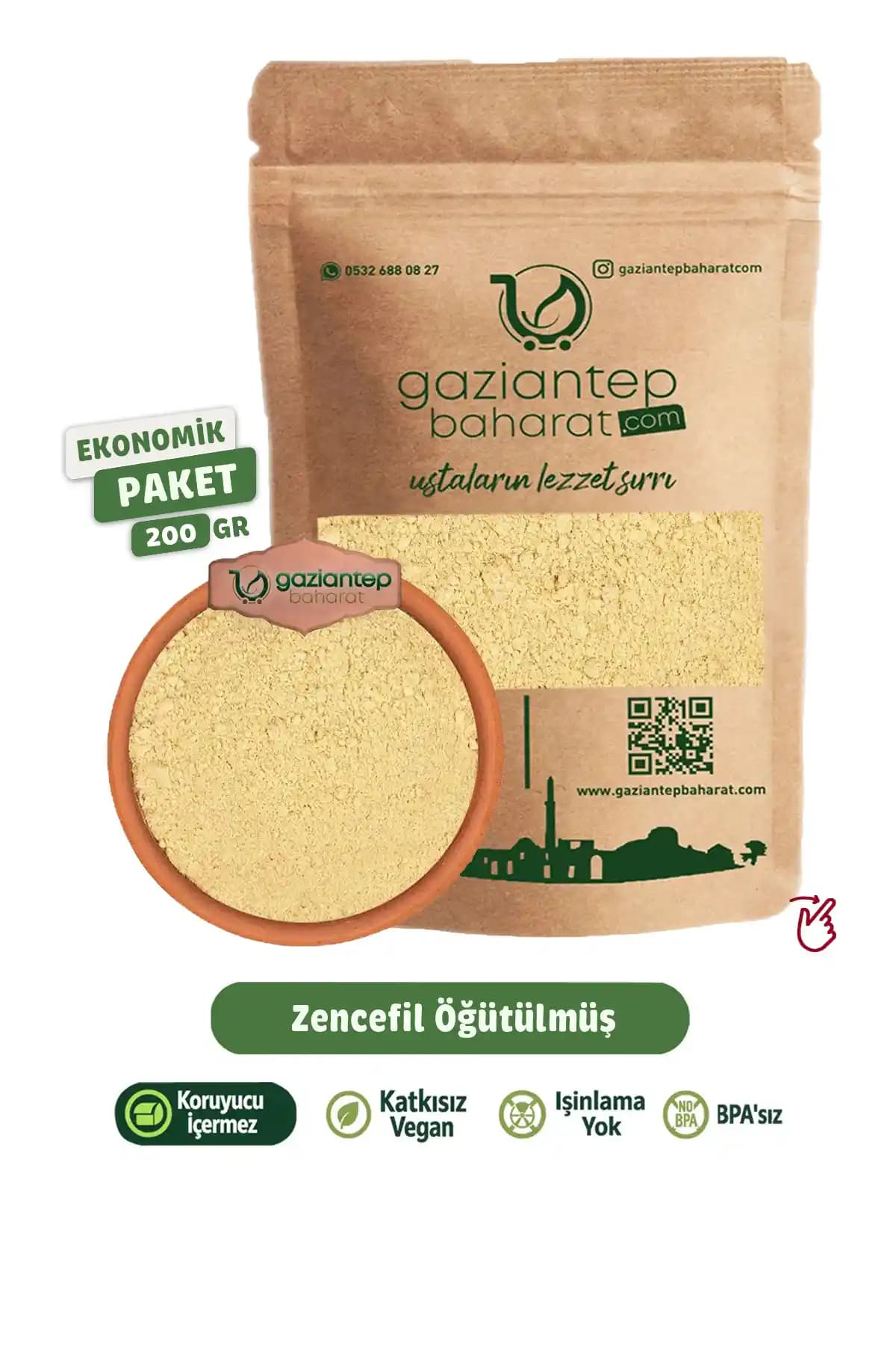Gaziantep Baharat Zencefil 200 Gr - Doğal ve Taze Baharat ile Lezzet Katın