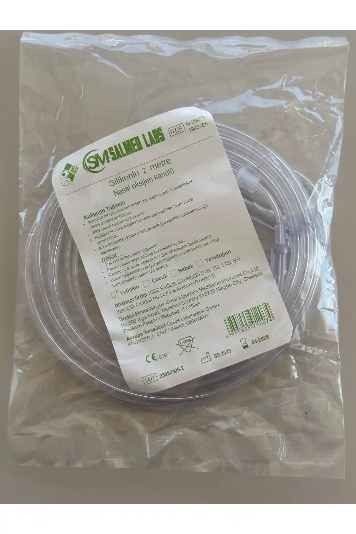 Genel Markalar 2 Metre Uzunluğunda Yetişkinler İçin Güvenilir Oksijen Kanülü