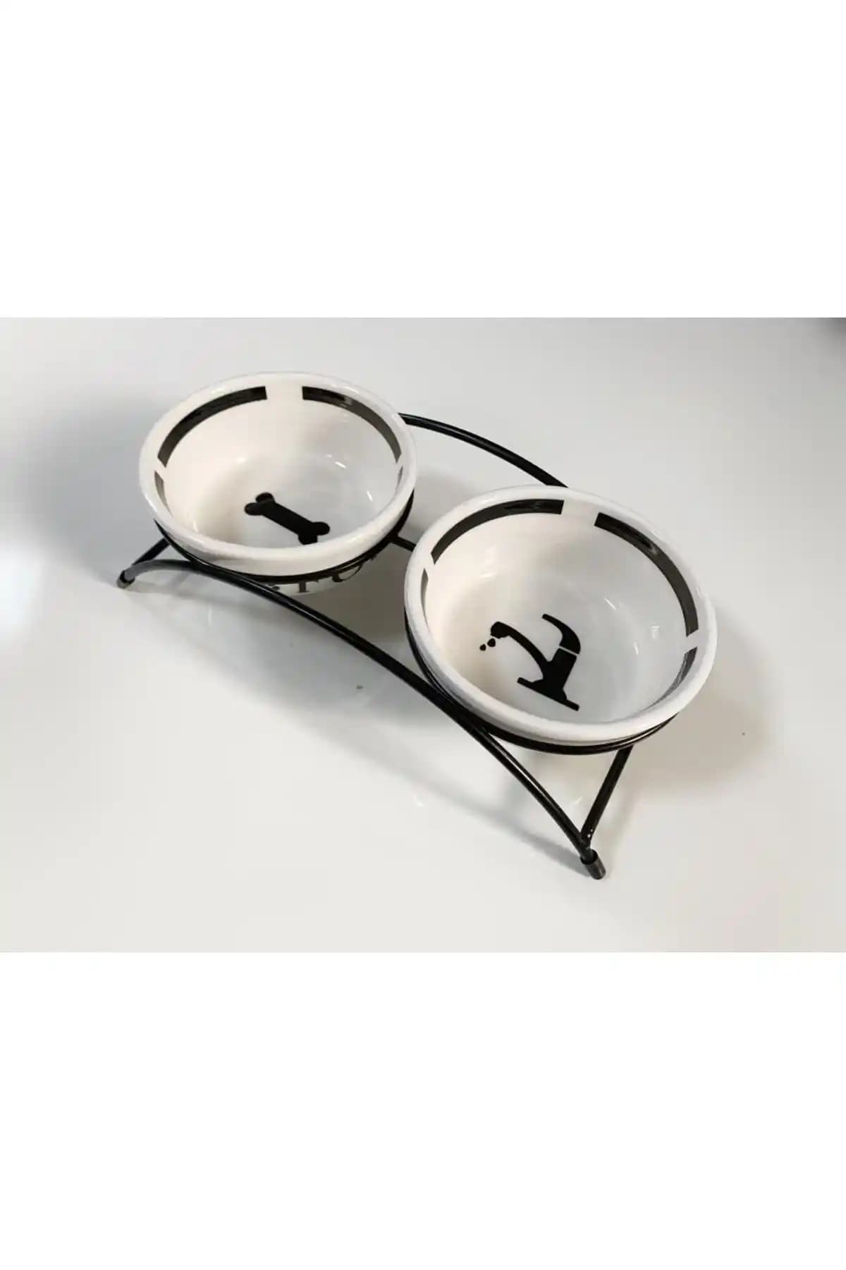 Gold Seramik Mama Su Kabı 2'li Set: Şık ve Dayanıklı Evcil Hayvan Mama Kabı Çiftliği