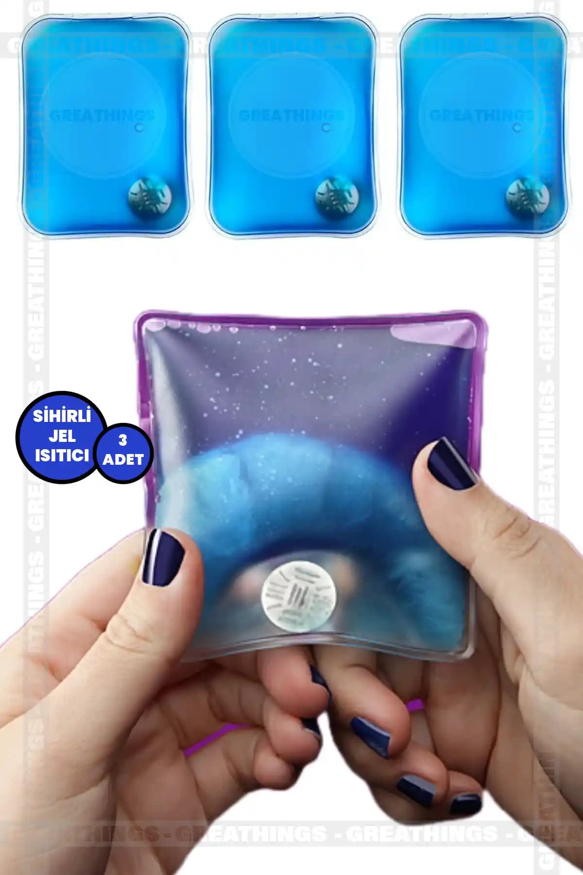 Greathings Kare Şekilli Sihirli Jel Isıtıcı Seti Pratik ve Çok Yönlü Kullanım İçin Uygun