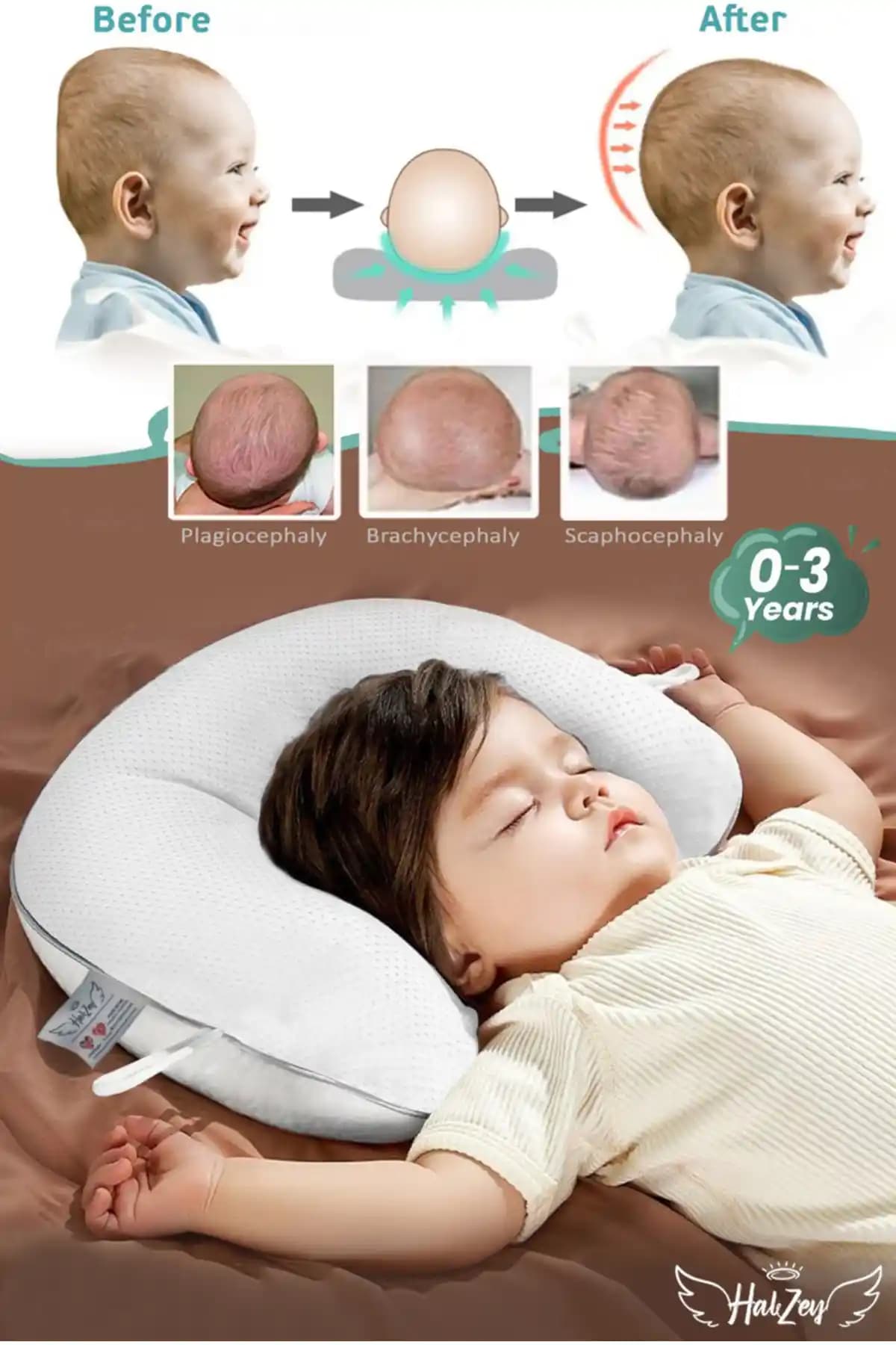 HALZEY Bebek Yastığı: Güvenli ve Konforlu Uyku İçin Doğal ve Ayarlanabilir Tasarım
