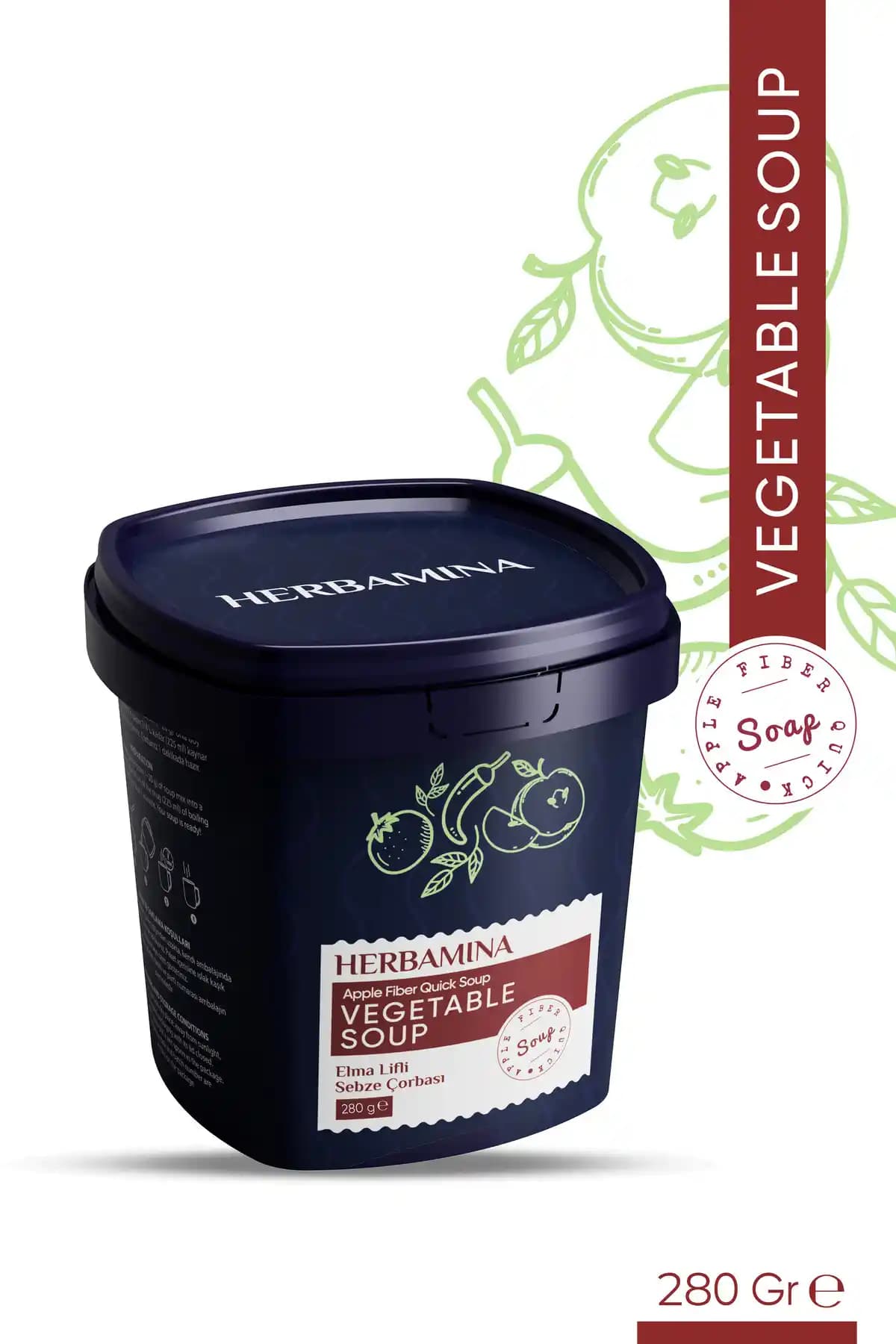 Herbamina Elma Lifli Sebze Çorbası Sağlıklı ve Tok Tutan Düşük Kalorili Alternatif