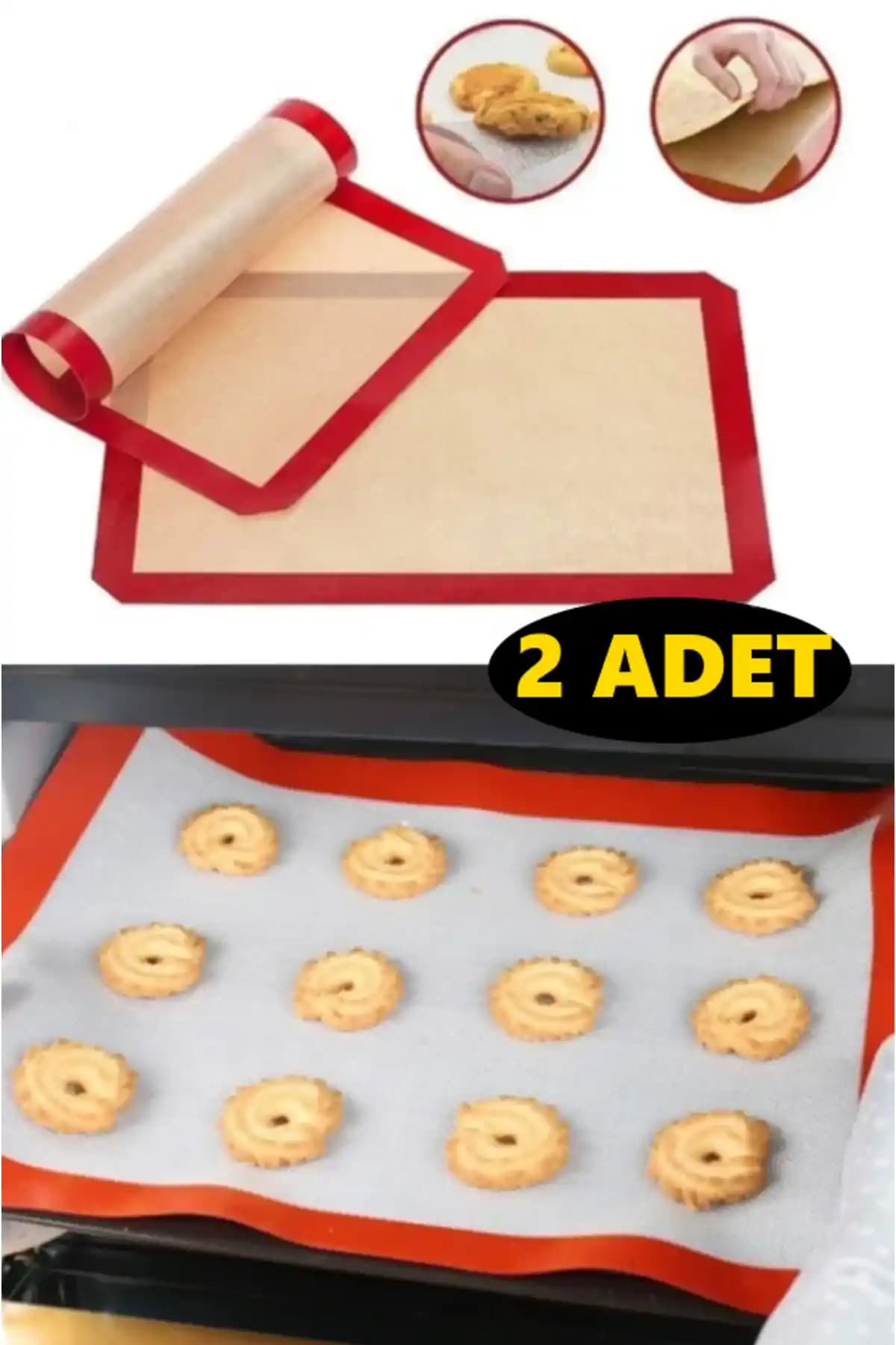 Homeyandlovey 30x40 cm Silikon Pişirme Matları Seti Sağlıklı ve Ekonomik Pişirme Çözümü