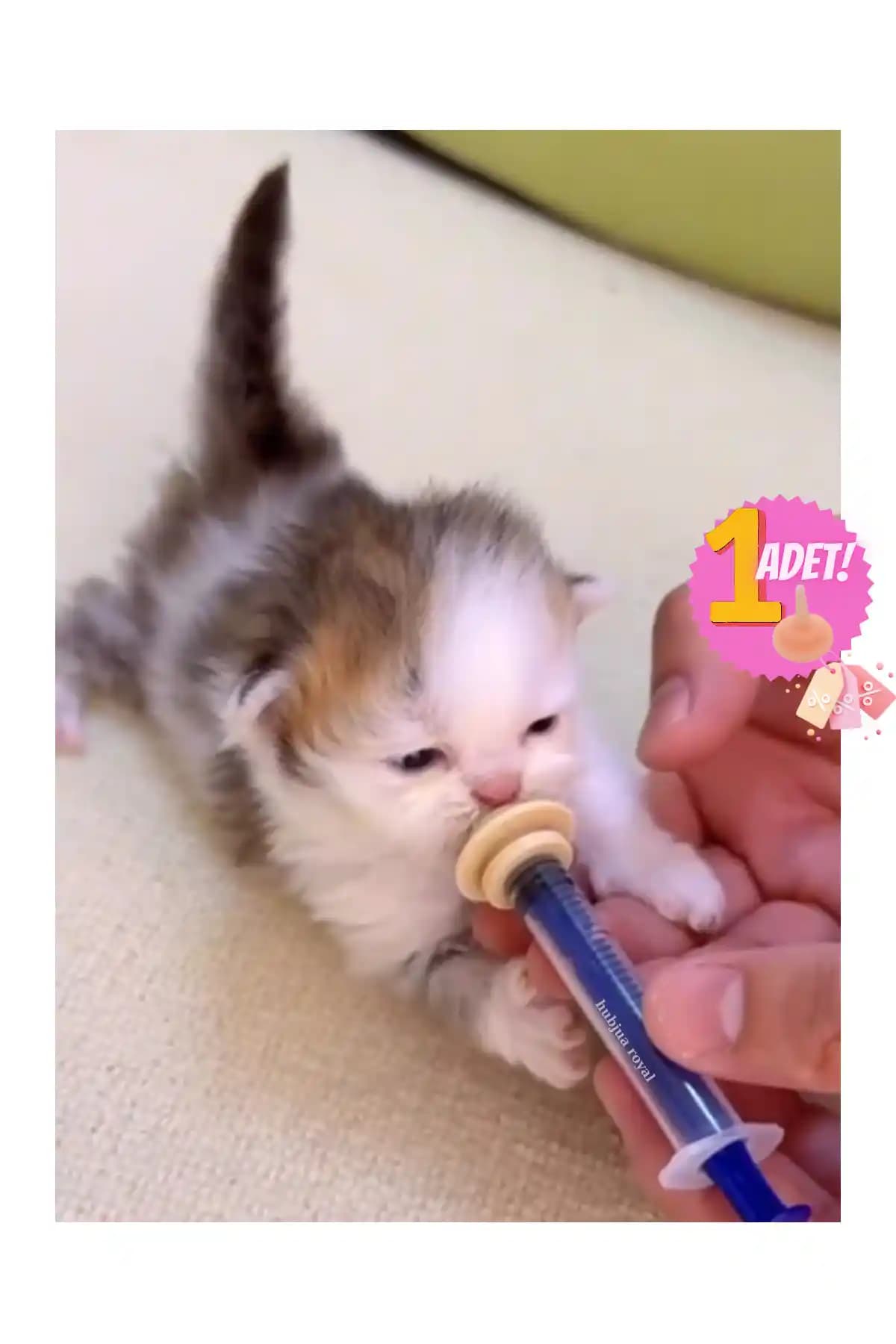 Hubjua Royal Mini Silikon Evcil Hayvan Biberonu Yavru Kediler Köpekler ve Hamsterler İçin