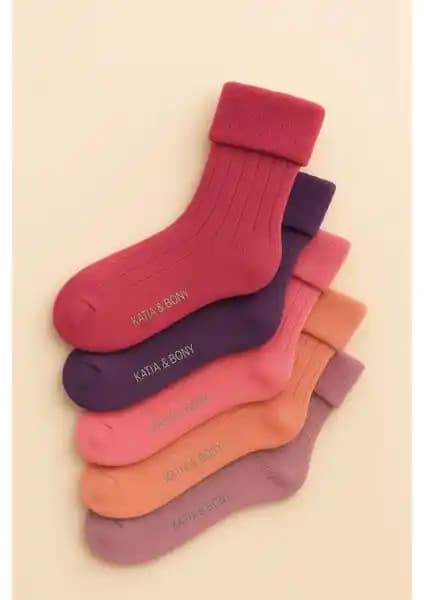 Katia & Bony Çocuk 5'li Mor Havlu Soket Çoraplar Yüksek Konfor ve Şıklık Sunar